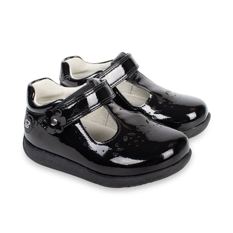 Pillin - Ballerina Bebé Niña Charol Con Velcro Negro