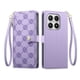 thumbnail image 1 of Funda Billetera con Cierre para [Xiaomi 17] con Tarjetero, Soporte y Correa de ManoMorado, 1 of 5