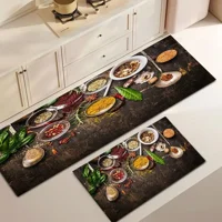 Casadeliacl - Alfombra De Cocina 2 Piezas Tf 1.2 M 40 Cm Condimentos Marrón Oscuro