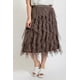 thumbnail image 2 of Saronite Falda Midi de Algodón con Capas de Tul con Volantes y Cintura Elástica, Color Marrón Ceniza (Talla Grande para Mujer), 2 of 2
