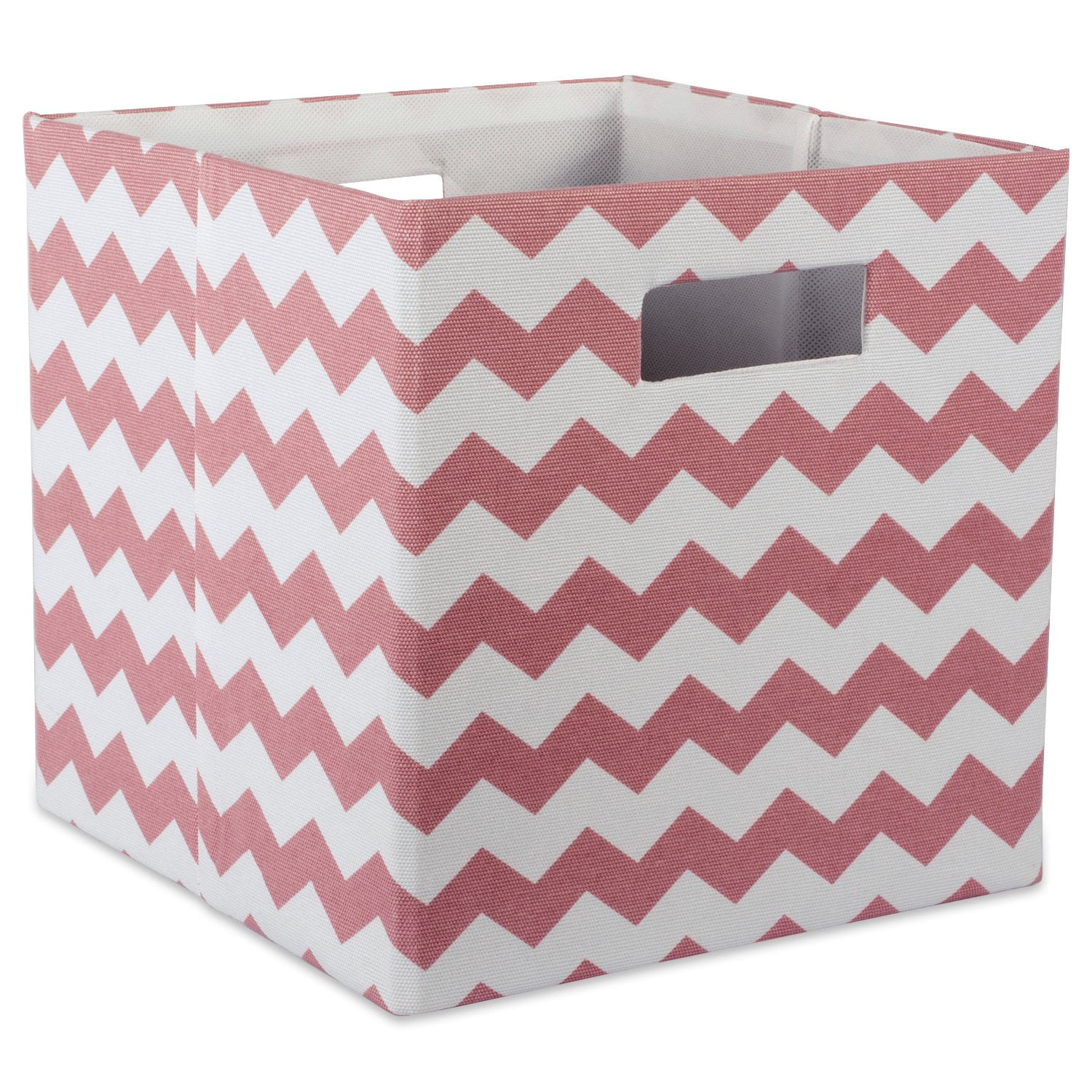 Cubo Organizador Grande Dii Con Chevrón Rosa 33x33x33 Cm