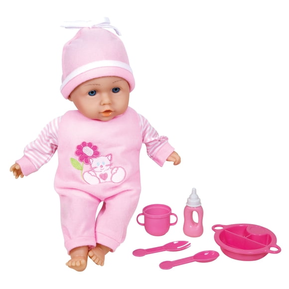Muñeca Bebé Parlante Lissi 33 cm con Set de Alimentación Rosa