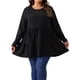 thumbnail image 1 of Agnes Orinda Ropa de Halloween para Mujer Tallas Grandes Tops Babydoll de Escuela Colegio de Manga Larga Cuello Redondo Casual Suelto Blusas Peplum Túnicas 4X Negro, 1 of 6