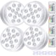 thumbnail image 1 of Luz LED sumergible, paquete de 4 luces LED impermeables con control remoto RGB que cambian de color, decoración para estanques, jarrones, piscinas y acuarios., 1 of 5