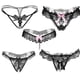 thumbnail image 1 of [5 Pack] Sexy Lace Thongs & G-Strings, Sheer & Skimpy Black Lace Trim Panties For Sex, Women's Lingerie & Underwear, 1 of 3