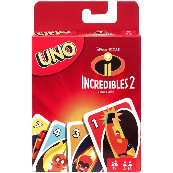 Juego de cartas Mattel Games UNO Disney Pixar Incredibles 2 Kids 7+