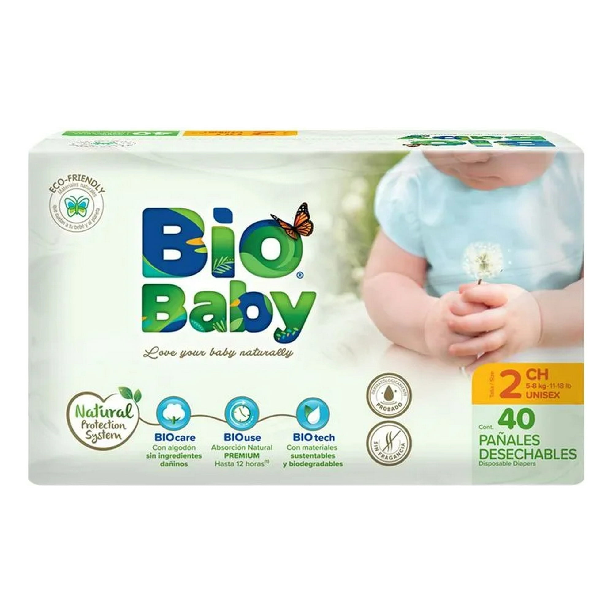 Chicolastic - Pañales Biobaby Unisex Etapa 2 Chico 40 Piezas