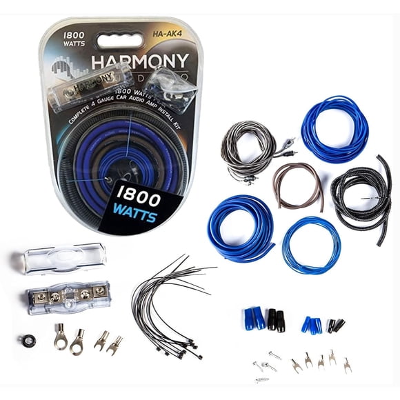 Kit completo de instalación de amplificador estéreo para coche, calibre 4, 1800 W, Harmony