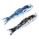 thumbnail image 2 of 25 Uds Manga De Viento Japonesa Carpa Bandera Jardín Koi Nobori Pez Vela Negro Azul, 2 of 6