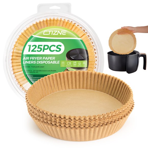 Forros para freidora de aire Ctizne 20 cm 125 piezas papel redondo