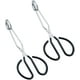 thumbnail image 1 of Pinzas de tijera de acero inoxidable de 10 pulgadas para cocinar alimentos con mango negro de agarre cómodo, juego de 2, 1 of 7