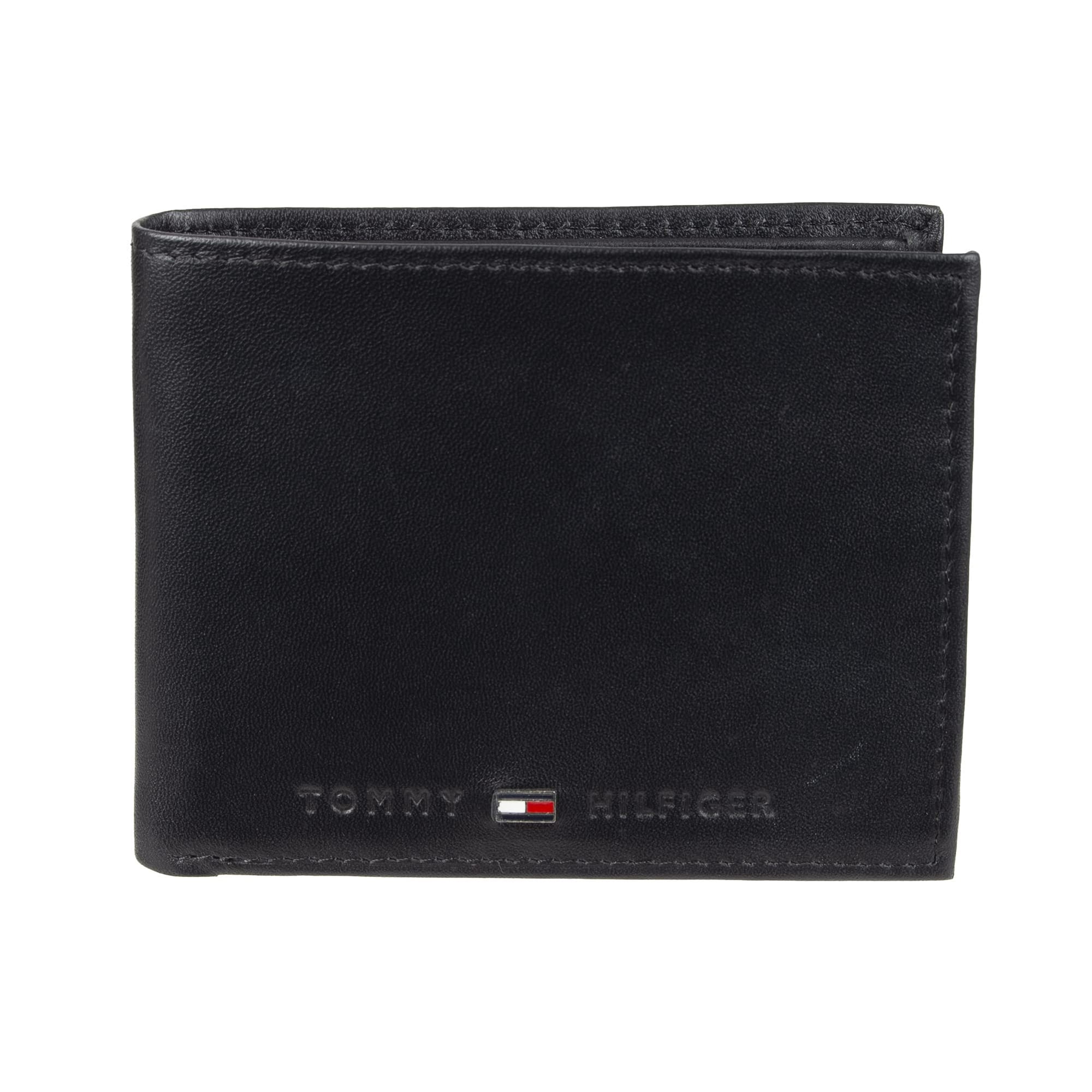 Cartera Tommy Hilfiger De Piel Con Doble Pliegue, Color Carbón, Para Hombre