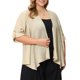 thumbnail image 1 of GRACE & GRANDEUR Cárdigan para mujer de talla grande estilo cascada con mangas 3/4, dobladillo irregular, ligero y abierto al frente, talla 2X en color albaricoque, 1 of 6