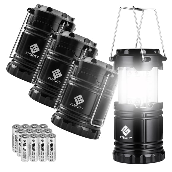 Farol de camping Etekcity para cortes de energía, paquete de 4 con linterna