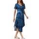 thumbnail image 4 of INSPIRE CHIC Camiseta de Noche Larga con Cuello en V y Manga Corta para Mujer, Vestido de Dormir Suave Tie Dye con Bolsillos Laterales para Primavera Verano 2XL Azul Tie Dye, 4 of 6
