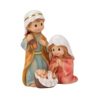 Magideal - Escena De Navidad Nacimiento Figura Sagrada Familia Estatua Resina Diseño Artístico Decoración Religiosa Adecuada Para Mesa Salón Estudio Dormitorio E Con Luz