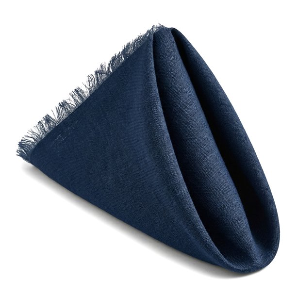 REGALWOVEN 6 Paquete de Servilletas de Tela, Algodón Reutilizable con Borla Servilletas de Cena para Restaurante, Bodas, Eventos y Fiestas Azul Marino 18x18 pulgadas