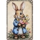 thumbnail image 1 of Letrero estaño conejo Pascua retro conejo vintage metal hogar jardín sala decoración pared Pascua 20x30cm, 1 of 6