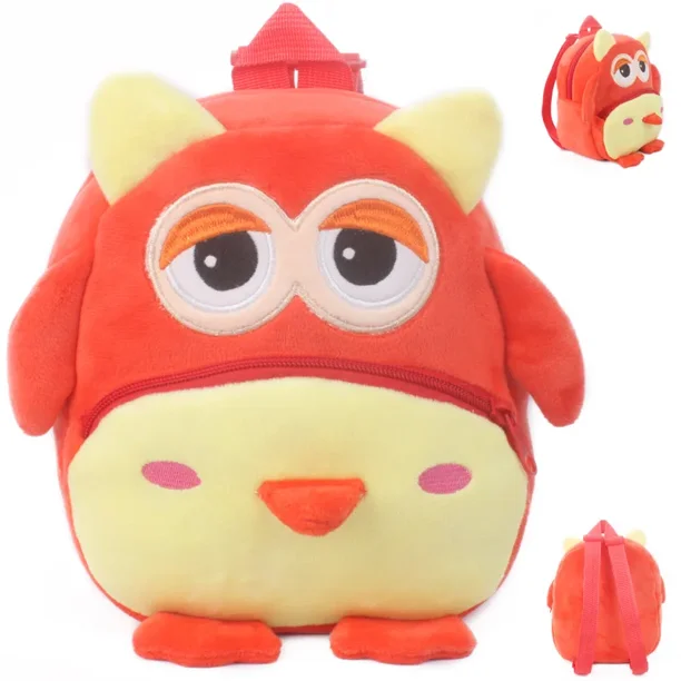 Fashion Children School Bags 3D Cartoon Print Plush Kids Backpack Kindergarten Boys and Girls School Bags Mini Backpack Book Bag