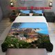 thumbnail image 1 of 3pcs Mediterranean Coastal Red Roof Architecture Beach Theme Printed Bedding Set Soft Duvet Cover and Two Pillowcases, 1 of 5