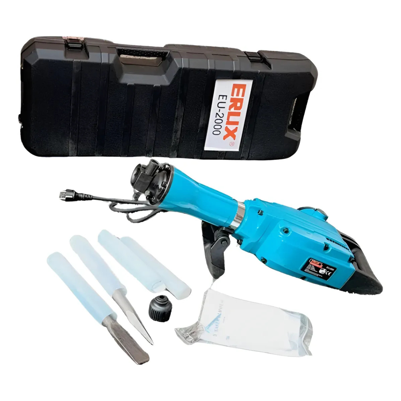 Martillo Cango Demoledor Erux 1750W + 2 Puntas Cincel Acero