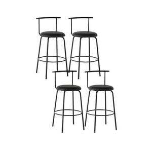 Habita2 Chile - Pack 4 Taburete Acolchado Round 73Cm Negro