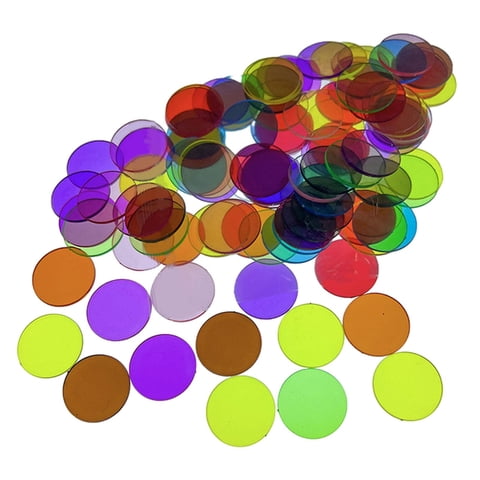 Magideal - 100 Fichas De Bingo Para Contar, Clasificar, Sumar Y Contar, Contadores Matemáticos Para Niños 25Mm Claro