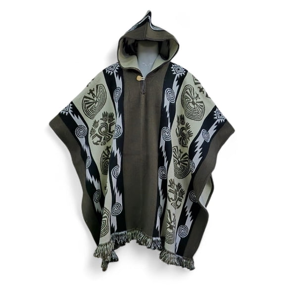 Poncho De Lana De Alpaca Albiná Cálido Y Liviano