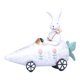 thumbnail image 4 of Resin Figurina De Automóvil De Bunny De Pascua Para Patio, Balcón, Decoración Del Patio 7.8x7x6.3 Pulgadas Blancas, 4 of 5