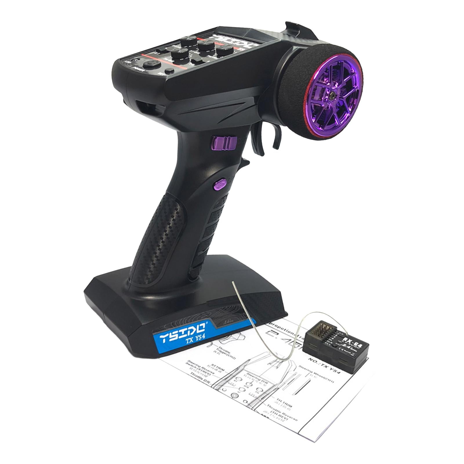 Magideal - Transmisor De Controlador De Radio Control Remoto Actualización Rc Sistema De Radio Transmisor Y Receptor Para Rc Car Boats Rc Crawler Accesorio De Br Ys4 Con Rx G4