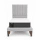 thumbnail image 2 of Cama Plaza y Media Turin Gris Claro Respaldo + Base + Colchon Mery Desing Excellence Plus, 2 of 9