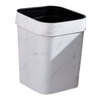 Magideal - Pequeño Bote De Basura, Contenedor De Basura, Cesta Con , Cuadrado, Cesta De Basura De 14 Litros, Cubo De Basura Para Sala De Estar, Baño, , Blanco