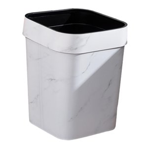 Magideal - Pequeño Bote De Basura, Contenedor De Basura, Cesta Con , Cuadrado, Cesta De Basura De 14 Litros, Cubo De Basura Para Sala De Estar, Baño, , Blanco