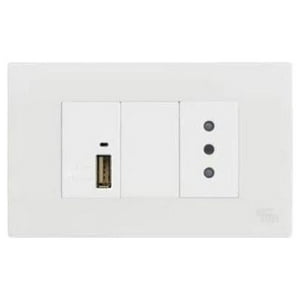 Art Dna - Módulo Usb 5A/2.1A + Enchufe Simple 10A Blanco K-P03