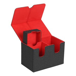 Genérico - Porta Mazo Premium 160 Card Deck Box Cierre Negro Rojo Magne Negro