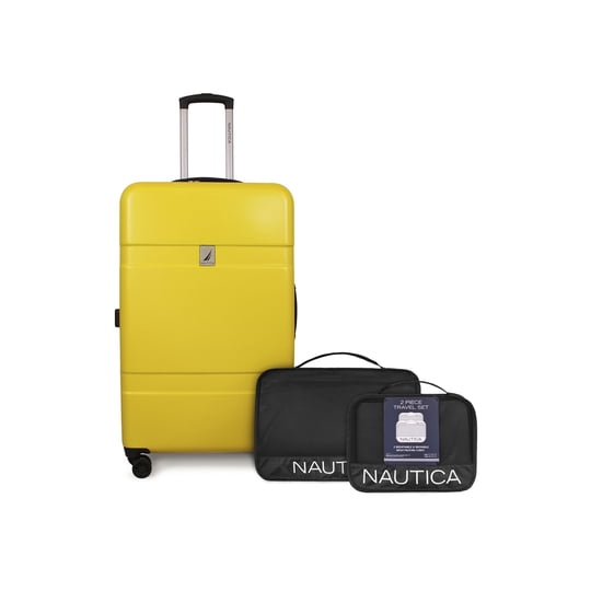 Nautica - Pack Maleta Grande L (23 Kg) Bora Amarillo + Organizador De Viaje 2 Pzas. Negro