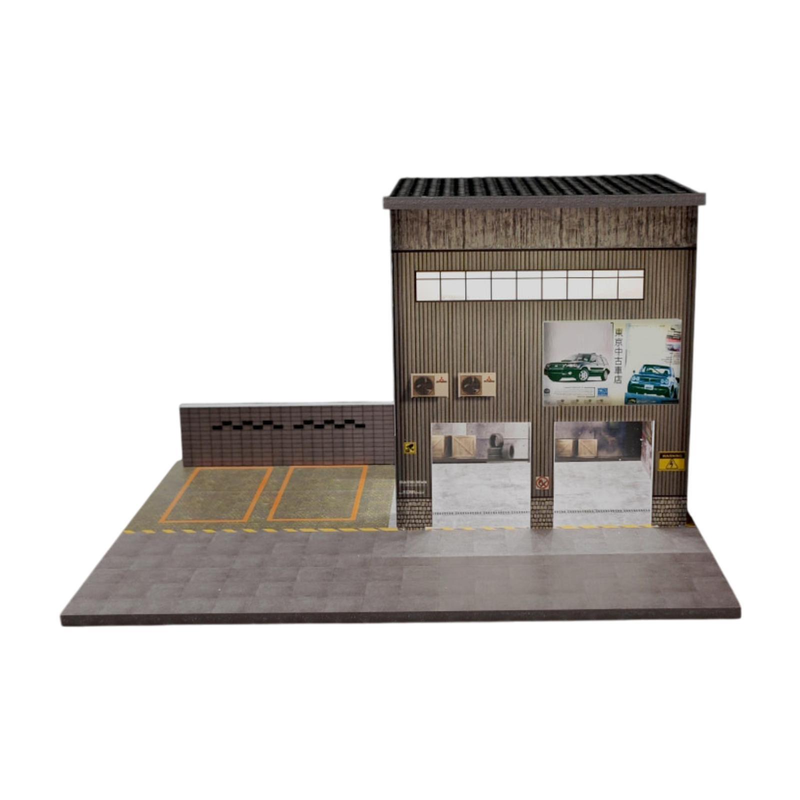 Magideal - Modelo De Taller Automático Diorama Miniatura Architecture Scene 1/64 Skala Collector'S Artículos Ideales Ornamento De Mesa De Regalo Para Entusiastas