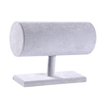 Magideal - Soporte Duradero Para Diadema, Accesorios De Fotos De Flocado Suave, Organizador De Aro De Pelo Resistente De Pvc, Soporte De Exhibición De Diadema Pa Gris
