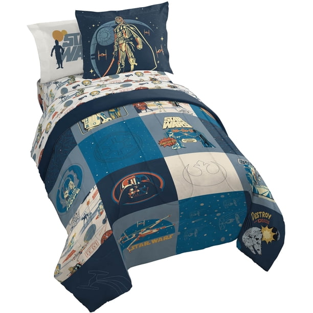Juego de ropa de cama infantil Jay Franco Star Wars de 7 piezas, tamaño matrimonial