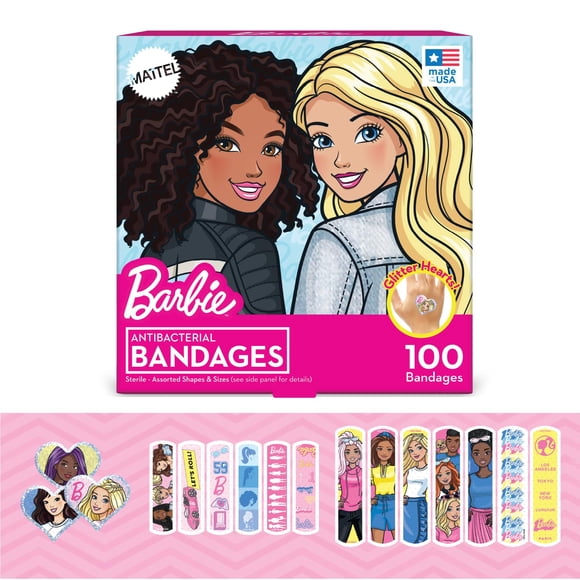 Vendajes adhesivos Barbie antibacterianos para niños 100 CT