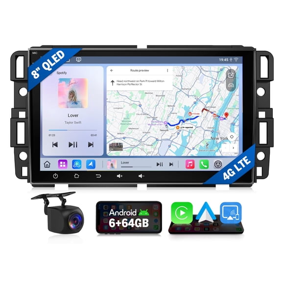 Estéreo para auto EONON GMX6S2 8" QLED 6+64 GB con CarPlay y LTE