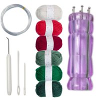 Magideal - Juego De Telar De Carrete De Punto, Mini Máquina De Tejer Con Aguja De Tracción, Gancho De Ganchillo, Herramienta Para Tejer Fácilmente, Hogar, Bricol Púrpura 6 Colores