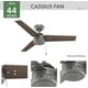 thumbnail image 4 of Ventilador de techo Hunter Cassius 50256, 44 pulgadas, plata mate, 4 of 7