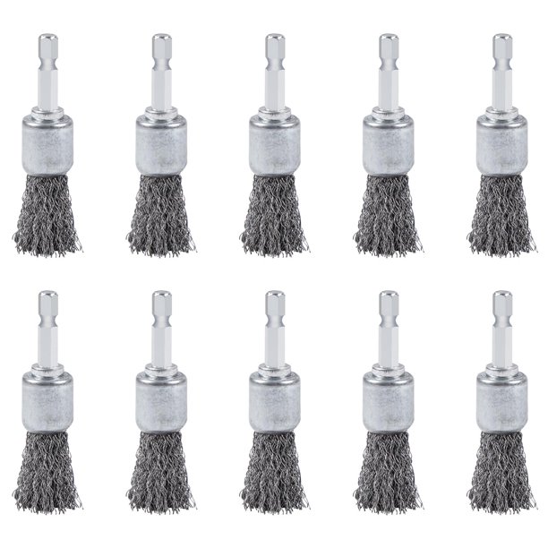 Juego de cepillos de alambre WUBOECE de acero con alto contenido de carbono para taladro, 10 piezas