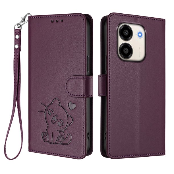 Funda Billetera con Espacio para Fotos para Honor X6e, Morado Oscuro
