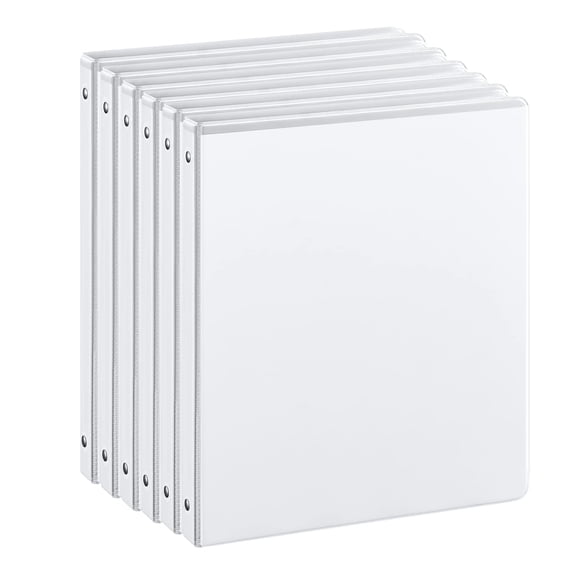 Carpeta de 3 anillas SUIN de 0,5 pulgadas con 2 bolsillos interiores, paquete de 6