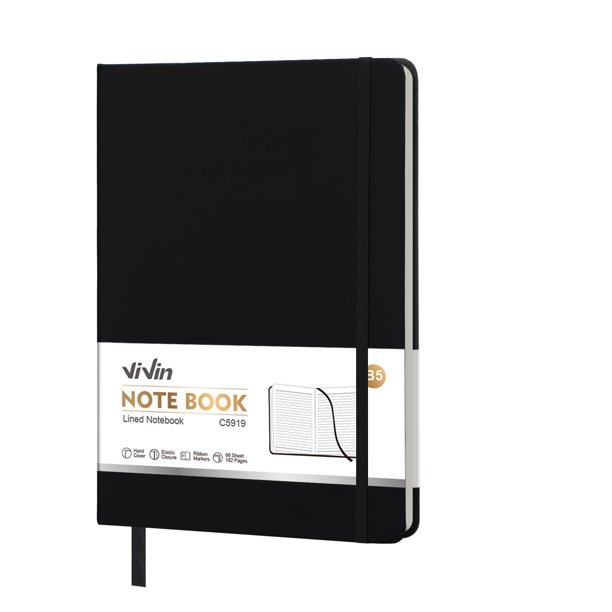 Cuaderno ViVin B5 de 192 páginas con renglones universitarios y cubierta de cuero vegano