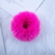 thumbnail image 3 of Paquete de 2 coleteros de pelo de conejo sintético peludo, coleteros de pelo artificial, banda elástica para el pelo, pulseras, accesorios para coletas, color rosa intenso., 3 of 8
