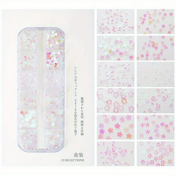 Holographic Nail Art Glitter Mix - Irregular Paillette DIY Sequins for Mermaid Mirror and Star Round Square Heart Flakes Decoration