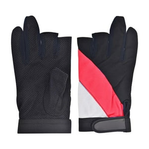 Genérico - Guantes Con 3 Dedos Cortados Protector De Dedos Para Motociclismo Deportes Al Aire Libre Senderismo Rojo